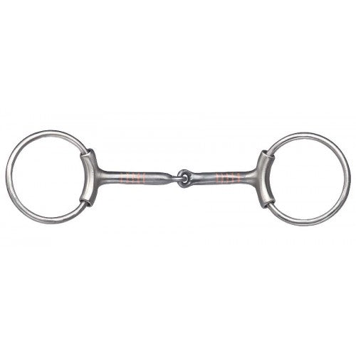 FG Brushed Stainless Steel Ring Snaffle With Sleeves